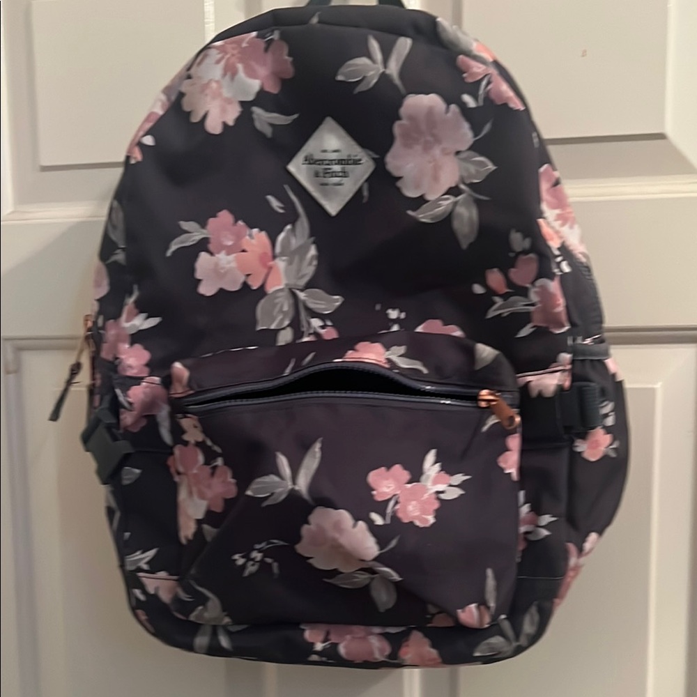 Floral Backpack by Abercrombie & Fitch - Gray and Pink